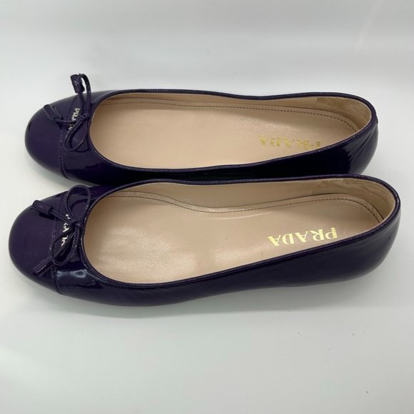 Prada Purple Patent Leather Flats - Picture 3 of 15
